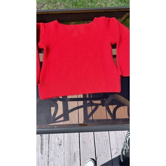 St. John Red Wool Sweater Size 4 - Picture 3 of 10